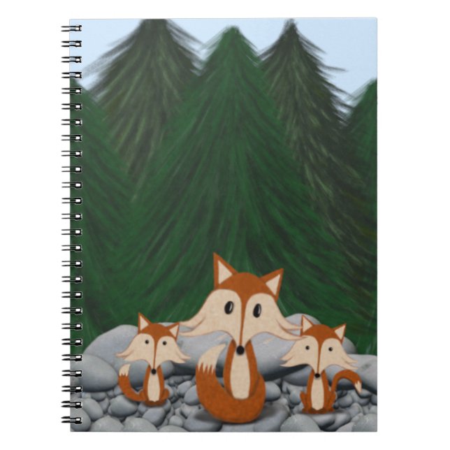 Adorable Fox Family Notebook (Front)