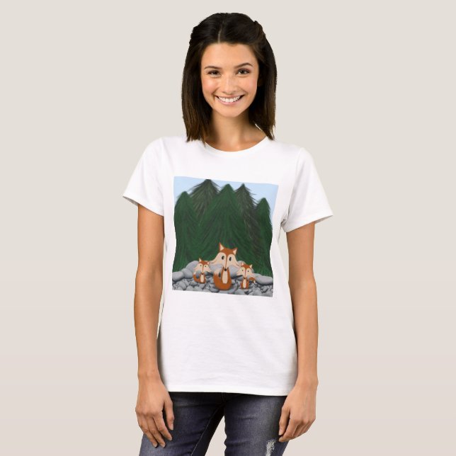Adorable Fox Family T-Shirt (Front Full)