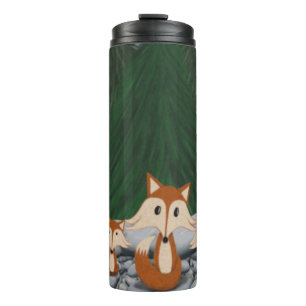 Adorable Fox Family Thermal Tumbler