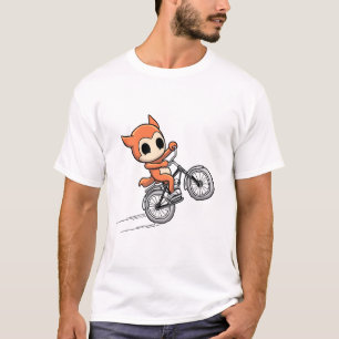 Adorable Fox Rider – Cute Cartoon Bike Stunt Desig T-Shirt