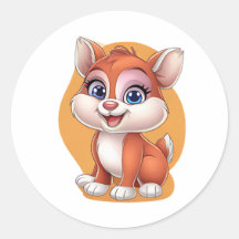 Adorable Fox Sticker – Cute Cartoon Animal Design