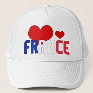 Adorable France Flag Hearts Patriotic Trucker Hat