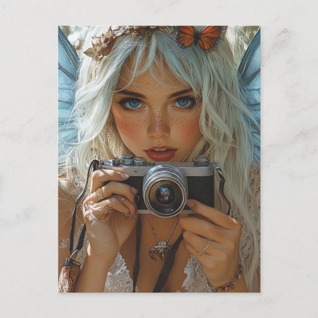 Adorable Freckles Fairy With a Camera Postcard (Front)