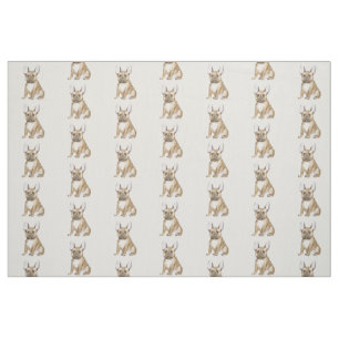 Adorable french bulldog fabric