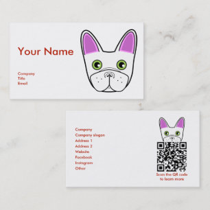 Adorable French Bulldog Face - Business Card