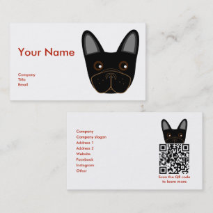 Adorable French Bulldog Face - Business Card