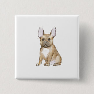Adorable french bulldog puppy 15 cm square badge