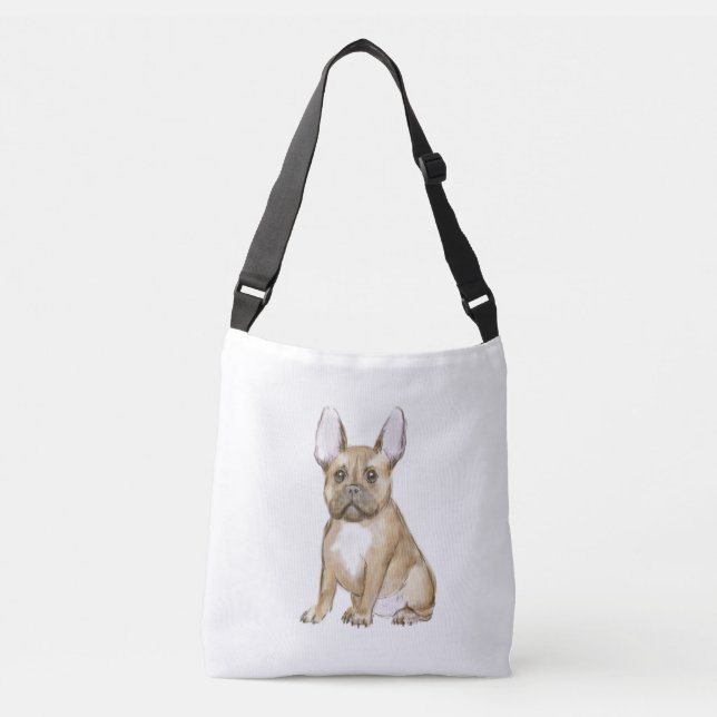Adorable french bulldog puppy crossbody bag (Front)