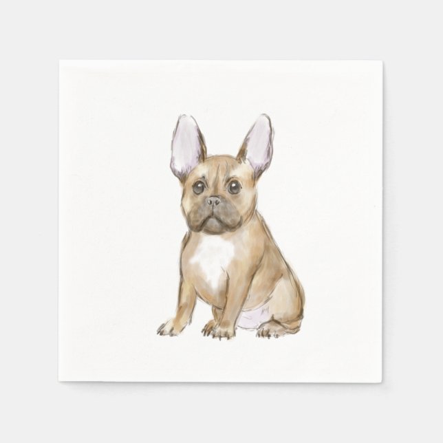 Adorable french bulldog puppy napkin (Front)