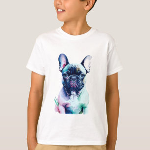 Adorable French Bulldog Watercolor Painting  T-Shirt