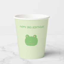 Adorable Frog and Balloon Birthday Paper Cups