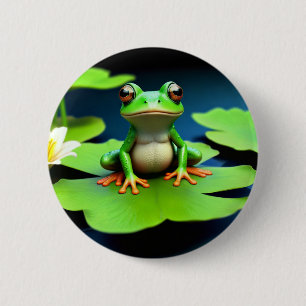 Adorable Frog Birthday 6 Cm Round Badge