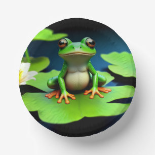 Adorable Frog Birthday Paper Plate