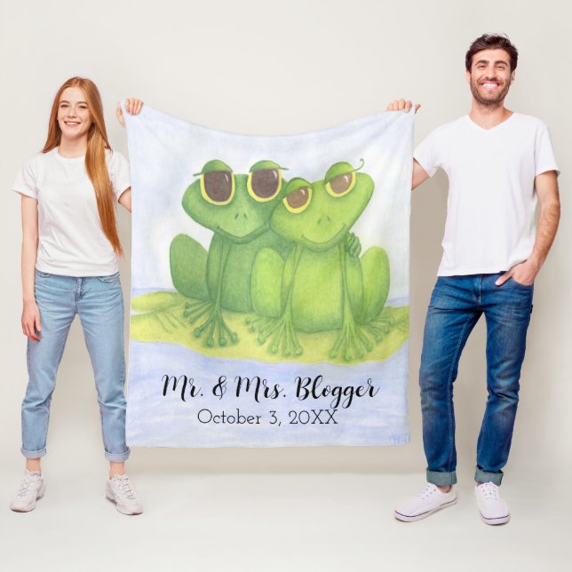Adorable Frog Lovers Fleece Blanket (In Situ)
