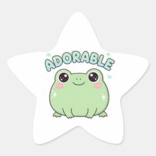 Adorable Frog Sticker Cute Sparkle Frog Kawaii Aes