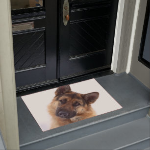 Adorable funny german shepherd portrait doormat
