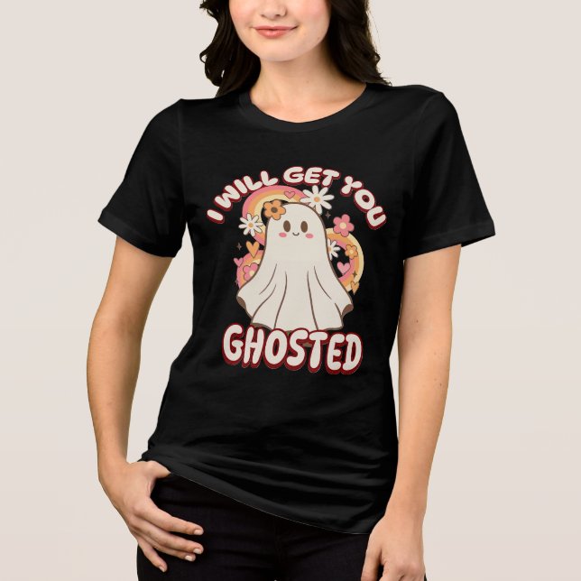 Adorable Funny Ghost – Cute Valentine Ghost Tri-Blend Shirt (Front)