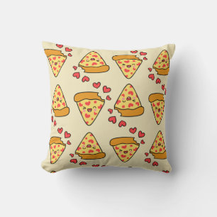 Adorable Funny laughing pizza pattern beige Cushion