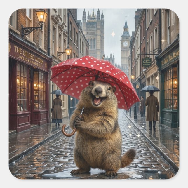 Adorable Funny Marmot Sticker (Front)