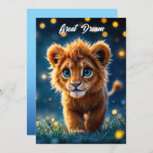 Adorable furry lion cub with sparkling eyes
