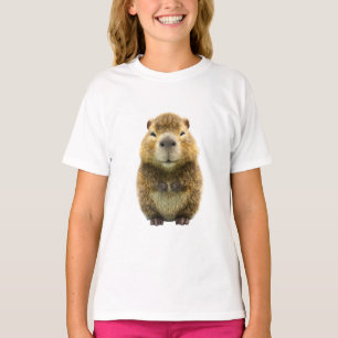 Adorable Fuzzy Capybara Portrait Kids T-Shirt