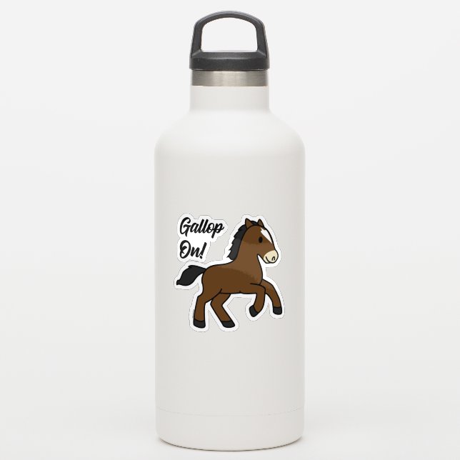 Adorable Gallop On! Happy Foal Kawaii Horse Design (Waterbottle)
