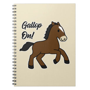 Adorable Gallop On! Happy Foal Kawaii Horse Design Notebook