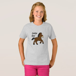 Adorable Gallop On! Happy Foal Kawaii Horse Design T-Shirt