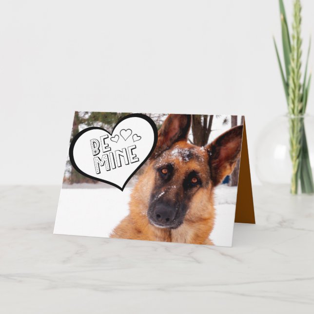 Adorable German Shepherd Valentine's Day Card (Front)