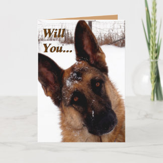 Adorable German Shepherd Valentine's Day Card