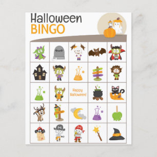 Adorable Ghost & Bird Halloween BINGO Board!