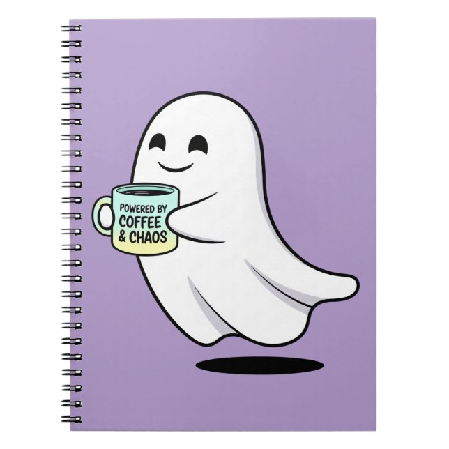 Adorable Ghost Cute Halloween Illustration Notebook (Front)