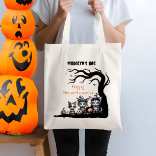 Adorable Ghost Halloween Kittens Trick or Treat  Tote Bag