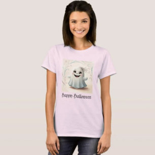 Adorable Ghostly Friend Halloween Design T-Shirt