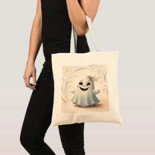 Adorable Ghostly Friend Halloween Design Tote Bag