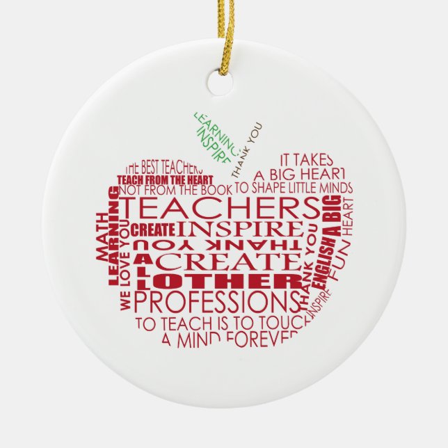 Adorable Gift for Teachers Ceramic Tree Decoration (Front)