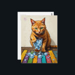 Adorable Ginger Cat and Ice Postcard<br><div class="desc">An adorable ginger cat spills the ice</div>