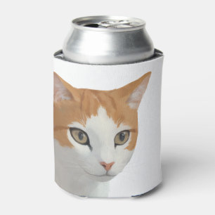 Adorable Ginger Cat Art Can Cooler