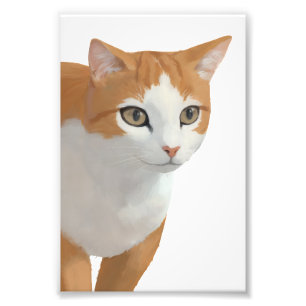 Adorable Ginger Cat Art Photo Print
