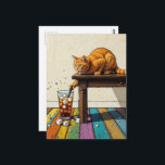 Adorable Ginger Cat Spills the Ice Postcard<br><div class="desc">An adorable ginger cat spills the ice</div>