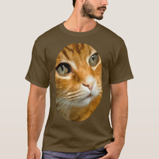 Adorable Ginger Tabby Cat Posing Artistic Pet Port T-Shirt