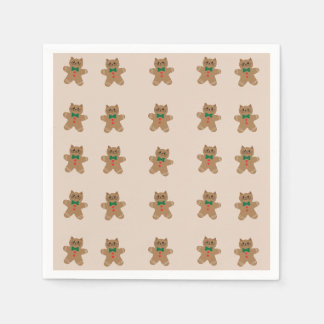 Adorable Gingerbread Cat Cookies Napkin