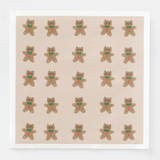 Adorable Gingerbread Cat Cookies Napkin