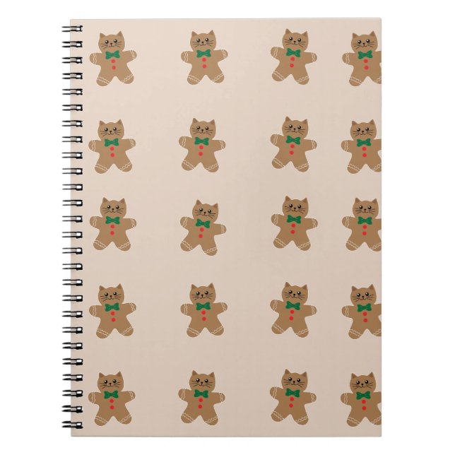  Adorable Gingerbread Cat Cookies Notebook (Front)