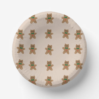Adorable Gingerbread Cat Cookies Paper Plate