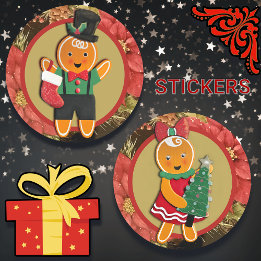 Adorable Gingerbread Lady Christmas Classic Round Sticker