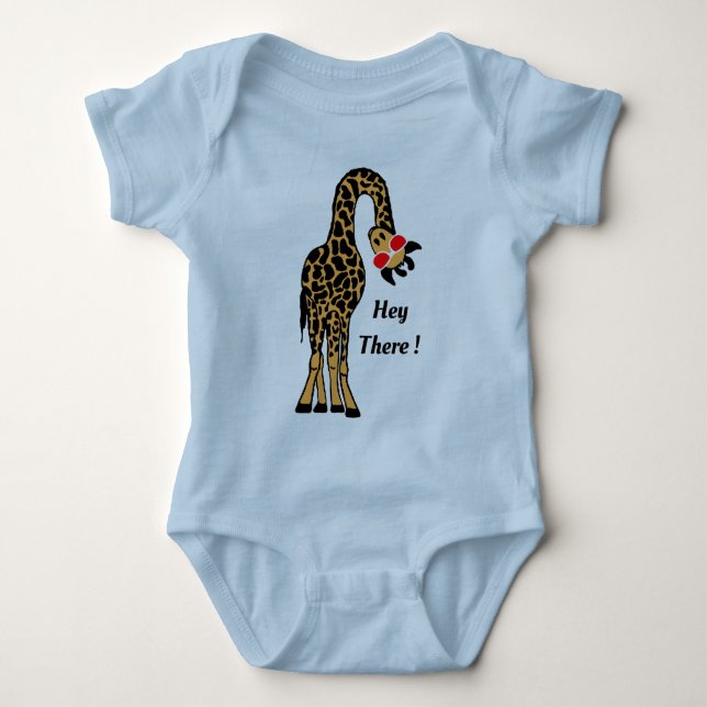 Adorable Giraffe Design for Hipster Babies Baby Bodysuit (Front)