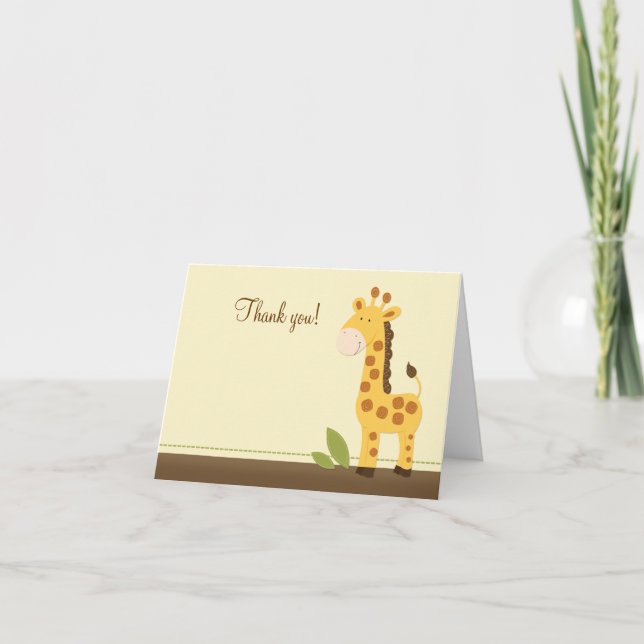 Adorable Giraffe Folded Thank you notes (Front)