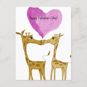 Adorable Giraffe Lovers Holiday Postcard