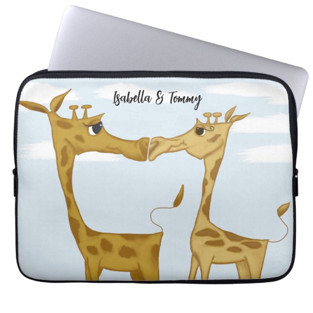Adorable Giraffe Lovers Laptop Sleeve (Front)